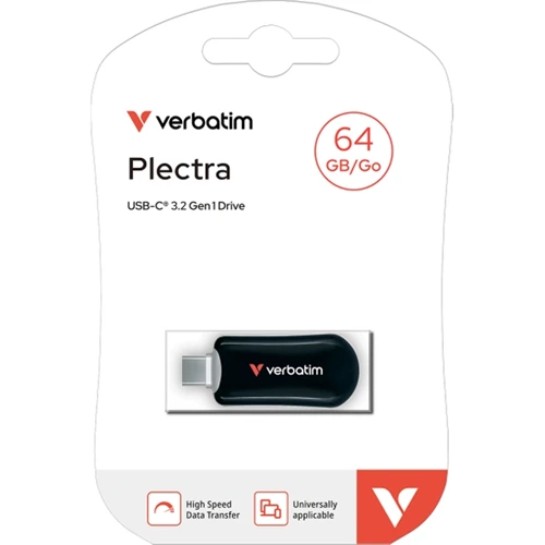 VERBATIM 30224 Plectra USB-C Flash Drive Black 64GB Siyah