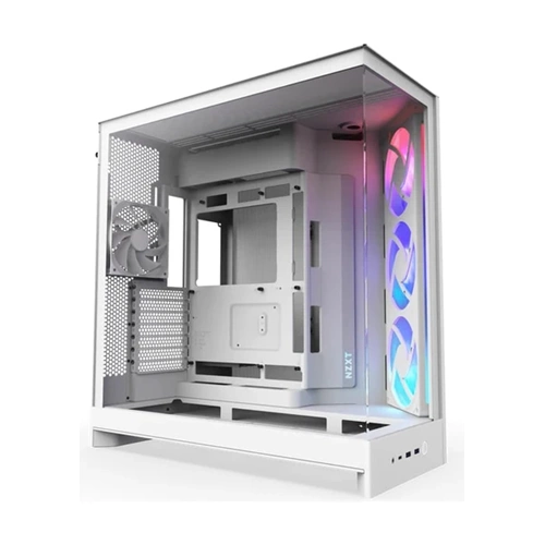 NZXT CM-H92FW-P1 H9 Flow RGB 2025 Dual Chamber Mid Tower Case w RGB Fans White