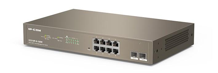 IP-COM G3310P-8-150W 8 Port + 2X1GB SFP Uplink CLOUD Yönetilebilir Rackmount 130W POE Switch