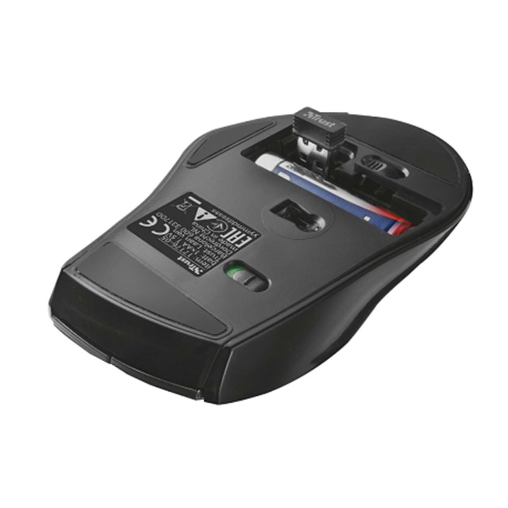 TRUST Maxtrack 1600 DPI Kablosuz Siyah Gümüş Mouse 17176