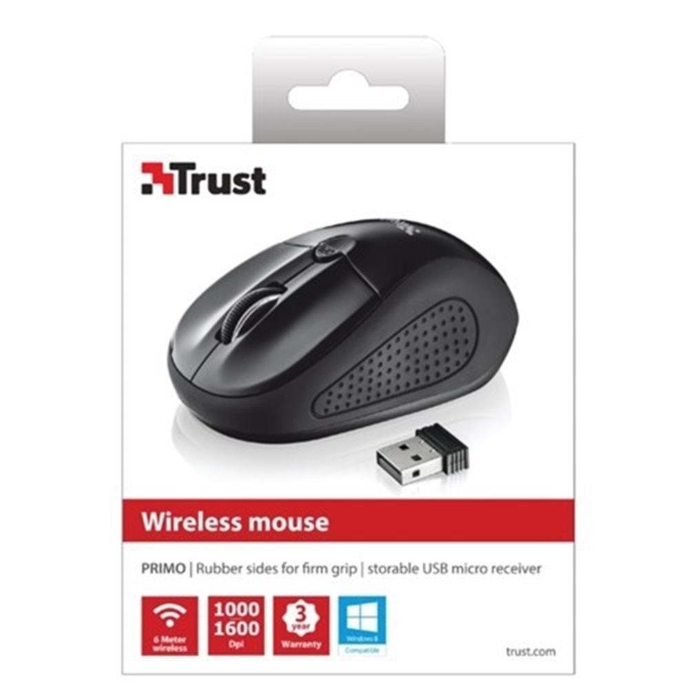 TRUST Primo 1600DPI Kablosuz Siyah Mouse 20322