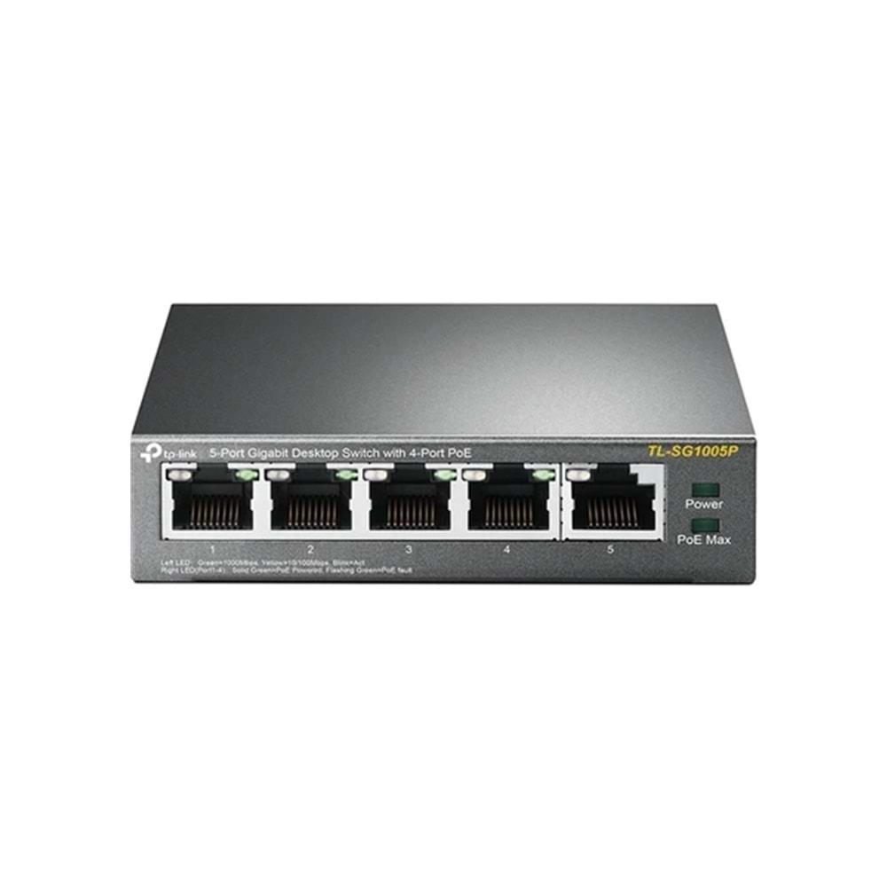 TP-Link TL-SG1005P 5-Port Gigabit 4-Port PoE 65W Masaüstü Switch