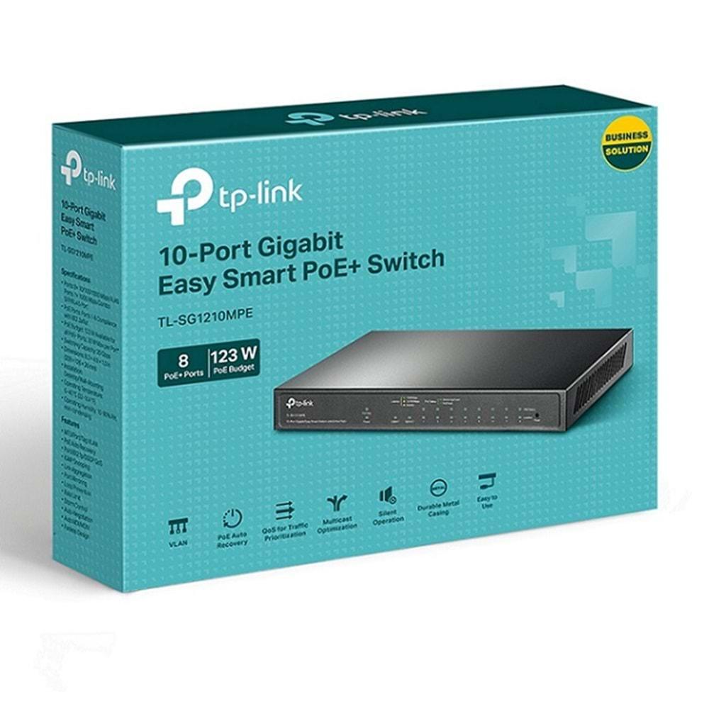 Tp-Link TL-SG1210MPE 8 Port Gigabit + 1XRJ45/1XSFP COMBO 123W POE Switch