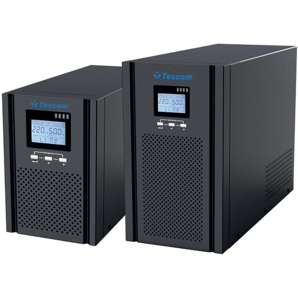 Tescom Teos+ 3KVA 1F/1F (6X9AH) 5/10DK LCD Online UPS