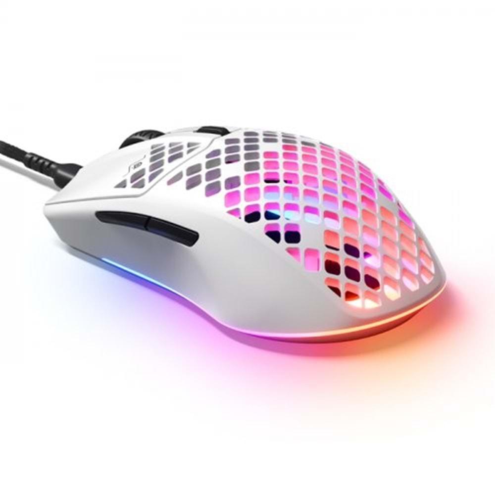 Steelserıes Aerox 3 Snow (2022) Ultra Hafif 59G. Trumove Core Sensör Kablolu Mouse