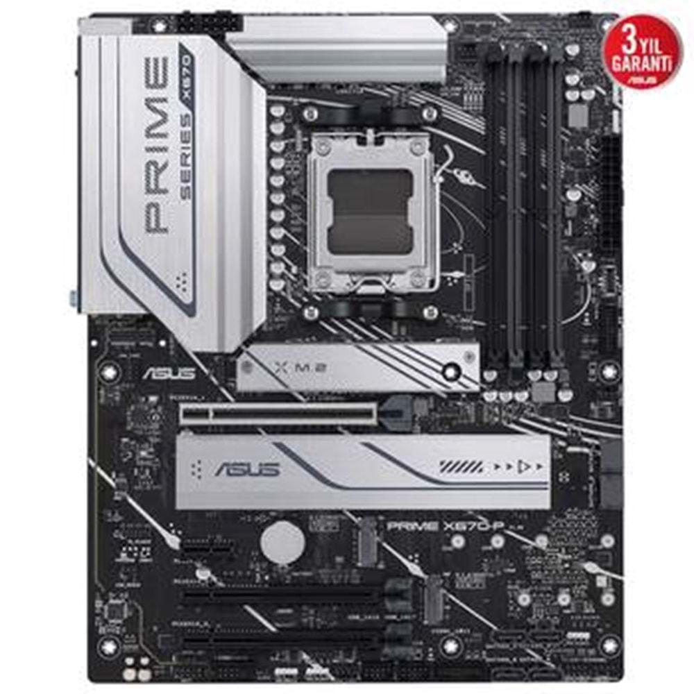 Asus Prime X670-P AMD DDR5 USB3.2 M.2 DP/HDMI PCI 4.0 AM5 Anakart