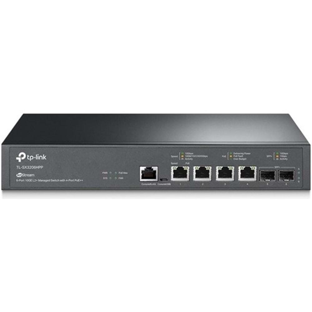 Tp-Link Omada TL-SX3206HPP 4 Port 2X10G SFP+ L2+ 4X10G Poe Port 200W Yönetilebilir Rackmount Switch