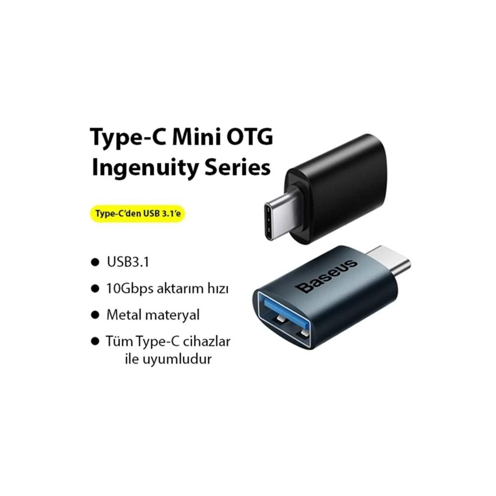 Baseus ZJJQ000001 Ingenuity Type-C To USB 3.1 Çevirici