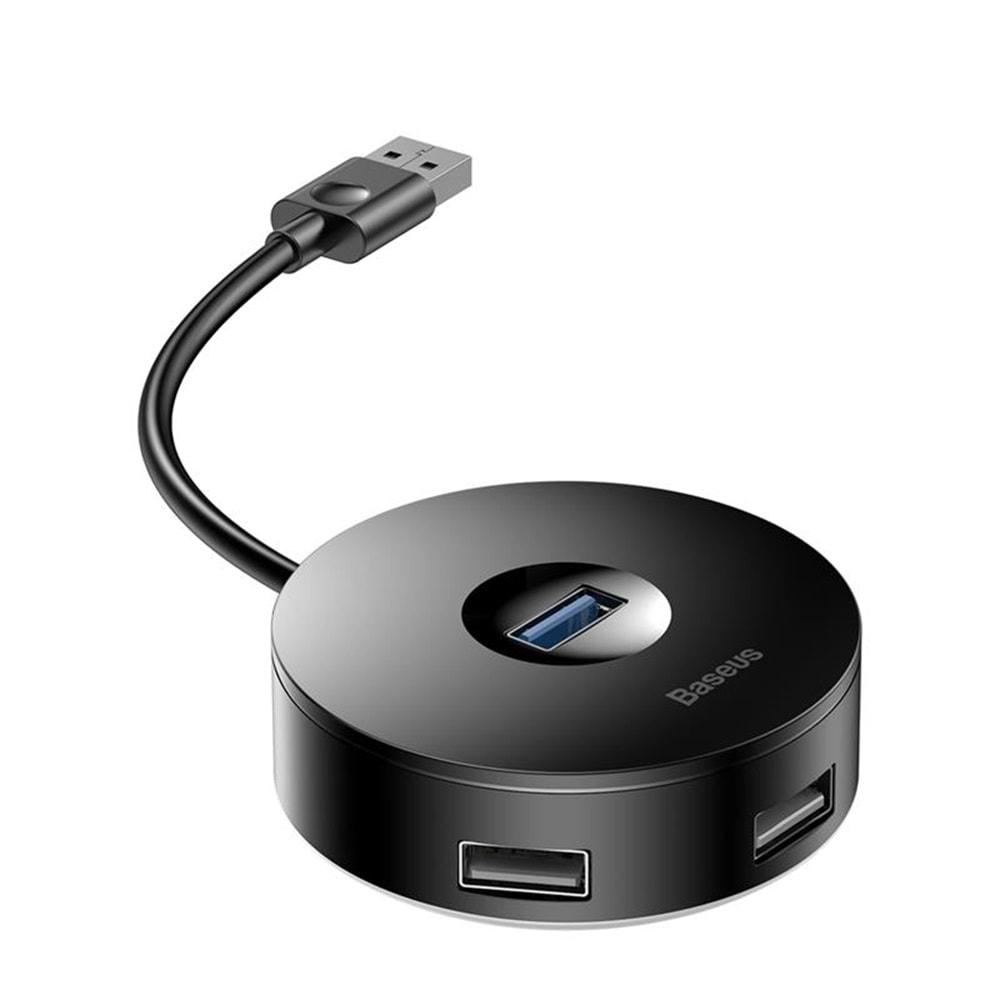 Baseus CAHUB-F01 Round Box USB Hub Siyah (Çıkış: 1XUSB 3.0 3XUSB 2.0 Micro USB Giriş: USB)