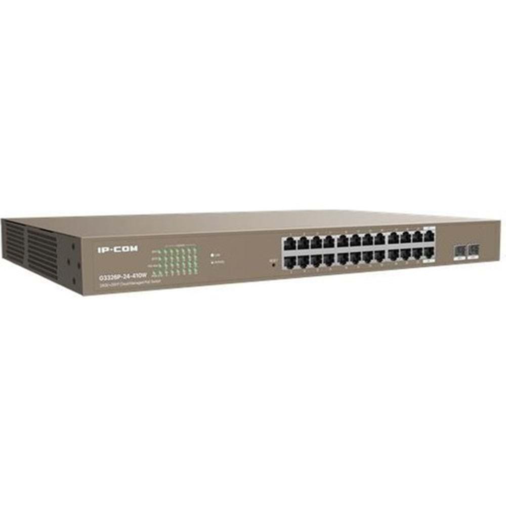 Ip-Com G3326P-24-410W 24 Port Gigabit + 2X1GB SFP Uplink L2 Yönetilebilir 370W Poe Rackmount Switch