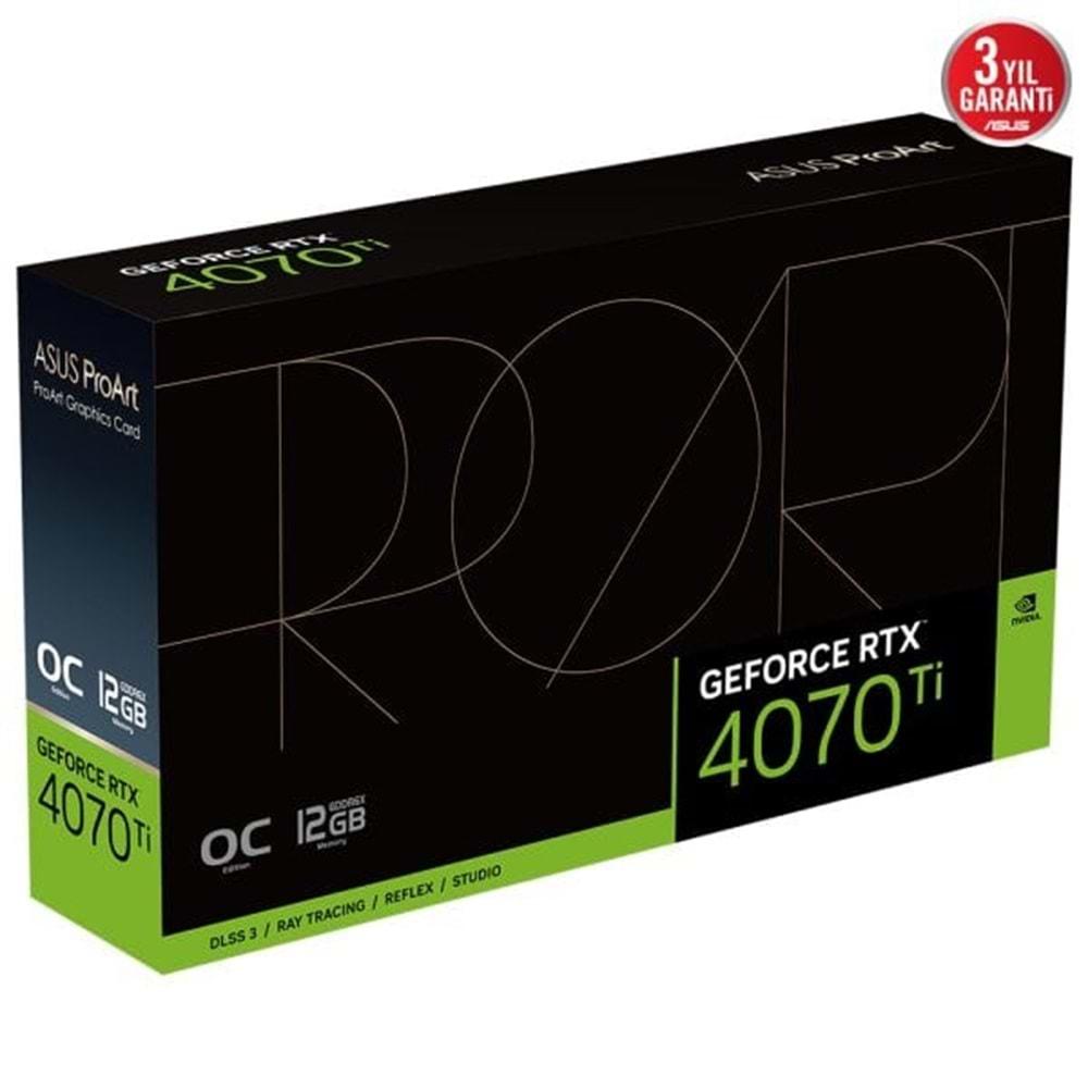 Asus Geforce PROART-RTX4070TI-O12G 12GB GDDR6X 192Bit 1XHDMI 3XDP Ekran Kartı