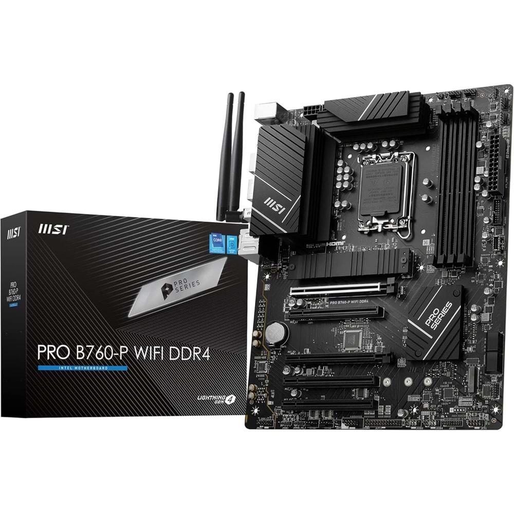 Msi PRO B760-P WIFI DDR4 5333MHZ(OC) DDR4 HDMI DP M.2 1700p Anakart