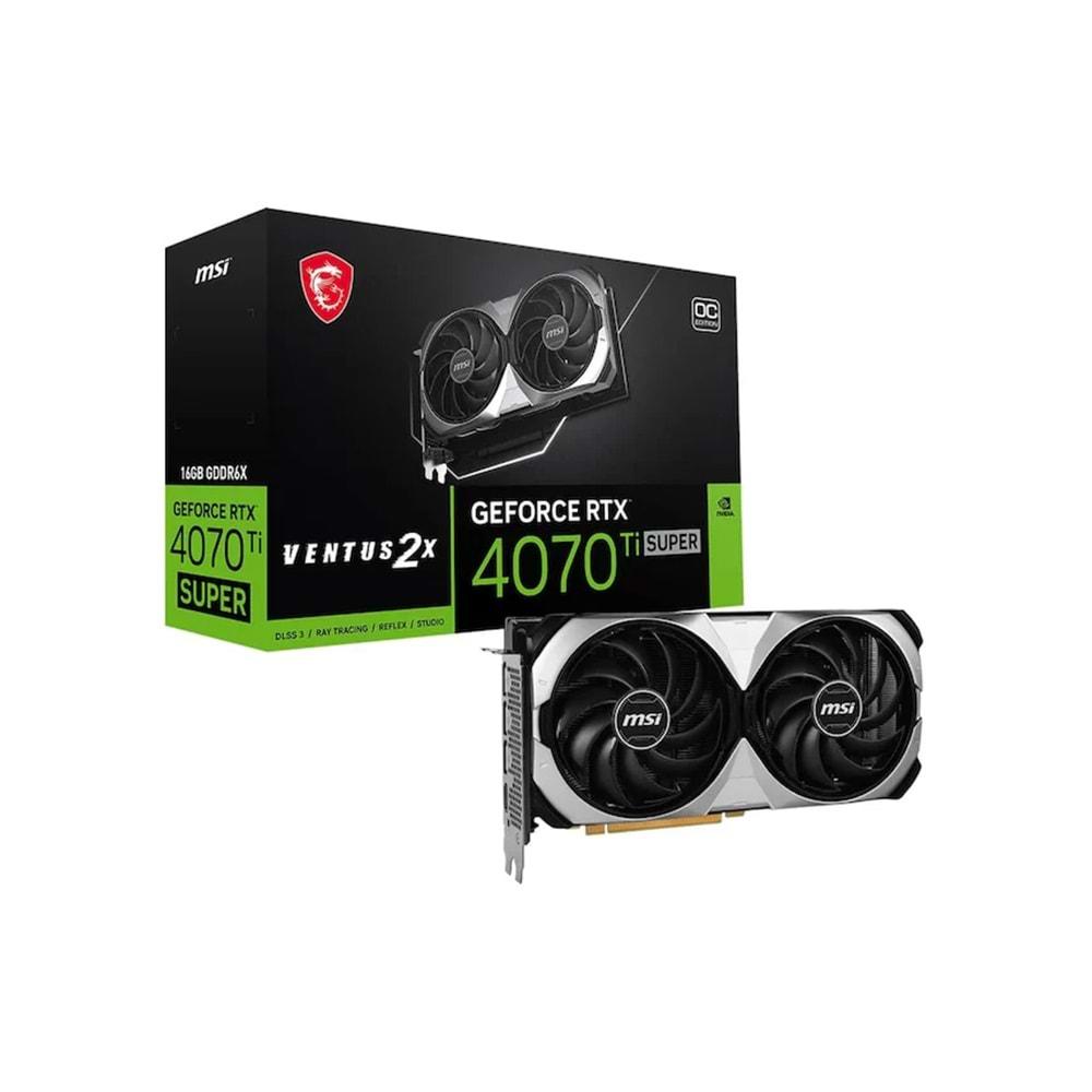 Msi Geforce RTX4070TI Super 16G Ventus 2X OC 16GB GDDR6X 256BIT 1XHDMI 3DP Ekran Kartı