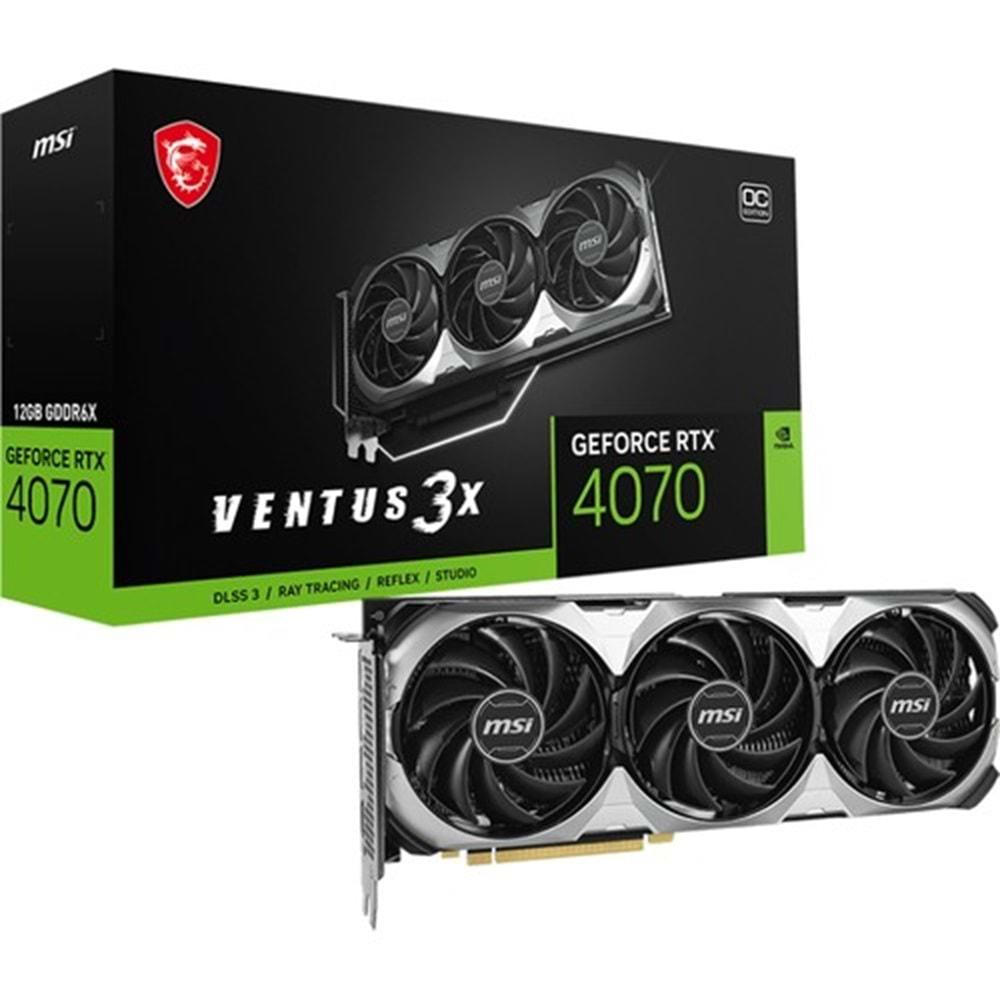 Msi Geforce RTX4070 Ventus 3X E 12G OC 12GB GDDR6X 192BIT 1XHDMI 3XDP Ekran Kartı