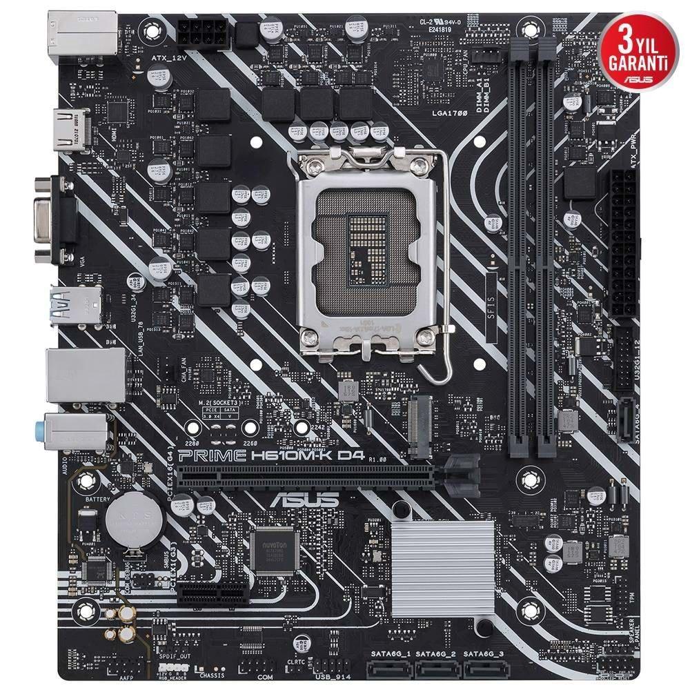 Asus Prime H610M K D4 ARGB 1700P HDMI Anakart