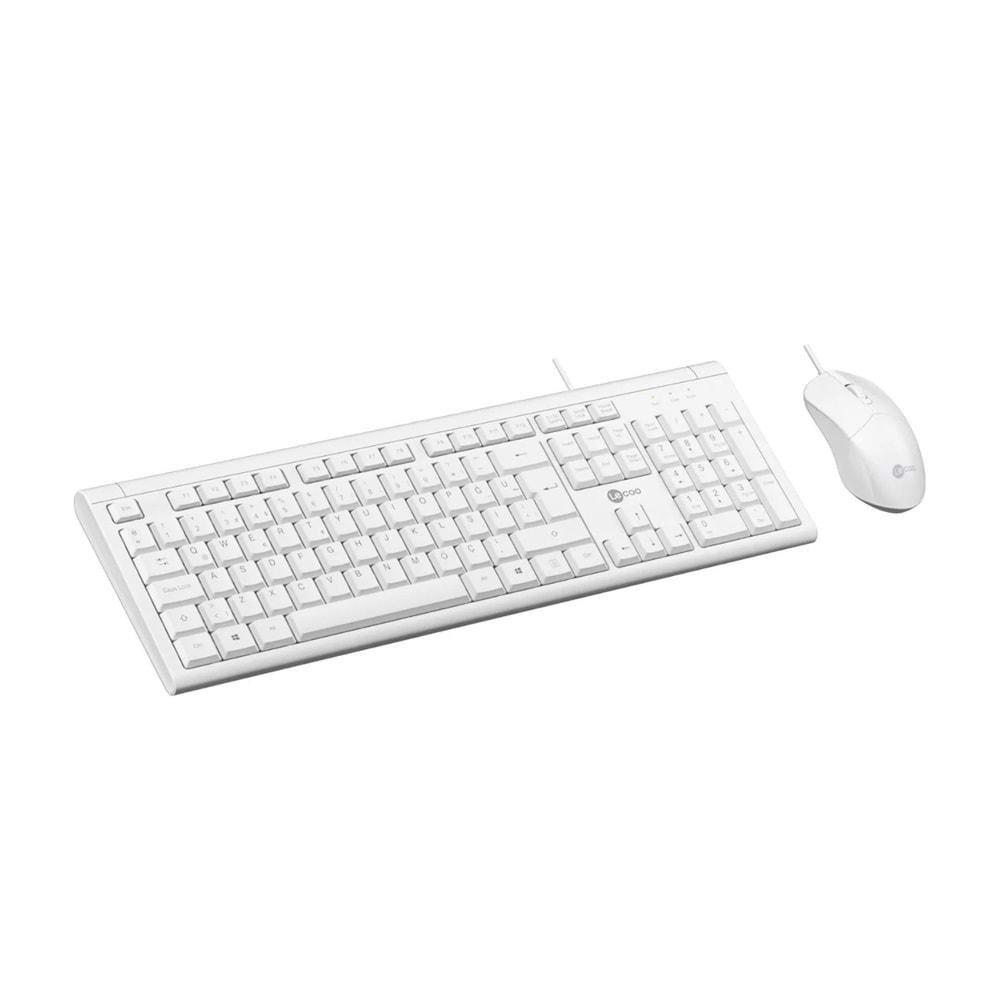 Lenovo Lecoo USB Kablolu TR Q Klavye Mouse Set Beyaz CM101-B
