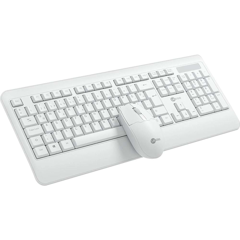 Lenovo Lecoo Kablosuz TR Q Klavye Mouse Set Beyaz KW202-B