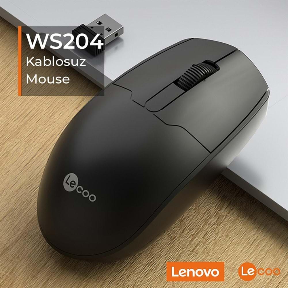 Lenovo Lecoo USB Optik Kablosuz Mouse Siyah WS204-S