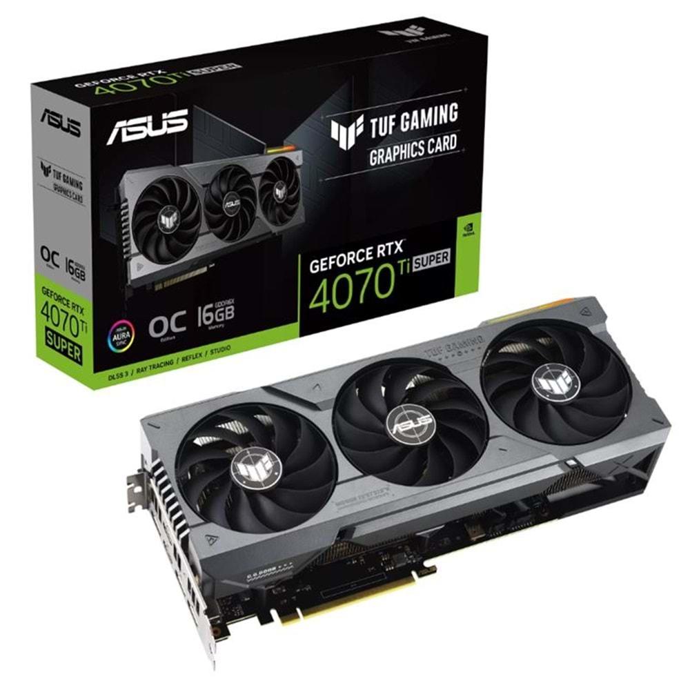 ASUS TUF-RTX4070TIS-O16G-OG SUPER OC 16GB GDDR6X 256BIT 2XHDMI 3XDP EKRAN KARTI