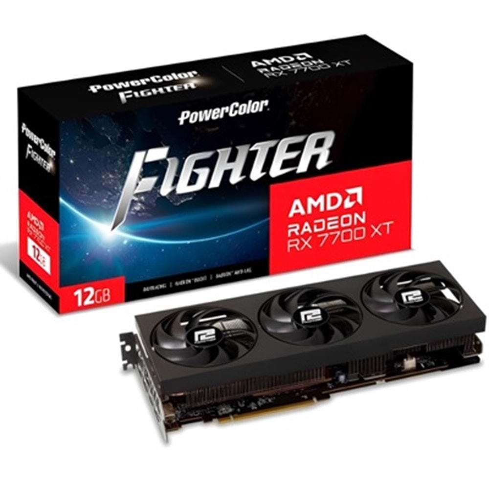 PowerColor Fighter RX7700XT 12G-F/OC 12GB GDDR6 192Bit Ekran Kartı