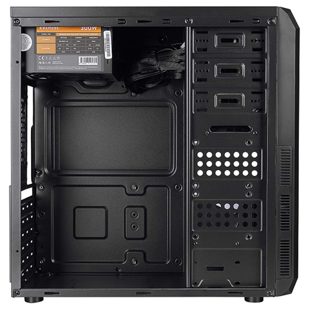 Everest 318B 300W Peak Siyah Metal Panel ATX Mid-Tower PC Kasası