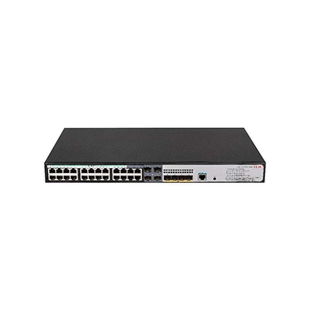 H3C 9801A41J S5120V3-28S-HPWR-LI 24 Port Gigabit + 4x 10GB SFP+ 1x Console Port Yönetilebilir 370W PoE Rackmount Switch