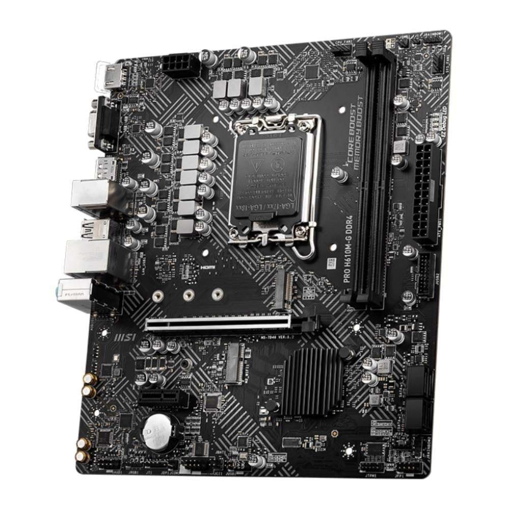 MSI Pro H610M-G DDR5 5600MHz 1xVGA 1xHDMI 1xDP 1xM.2 USB 3.2 MATX 1700P (12. / 13. ve 14. Nesil İşlemci Uyumlu) Anakart