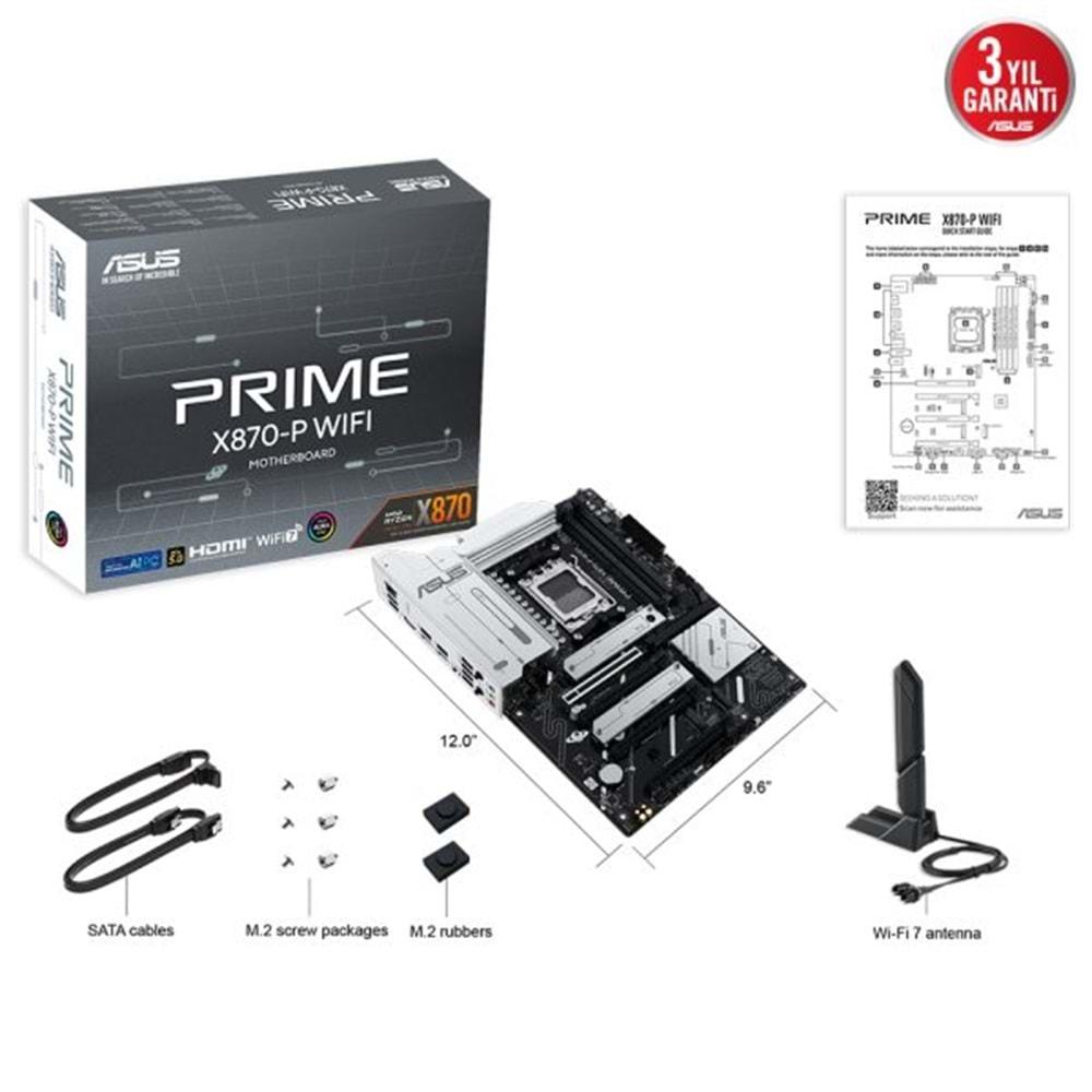 Asus Prime X870-P WIFI AMD X870 SOKET AM5 DDR5 800 Anakart