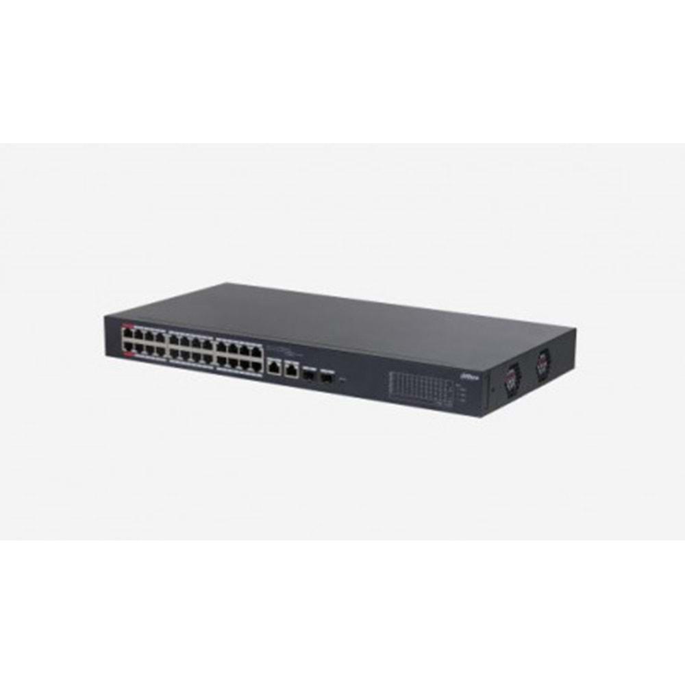 Dahua DH-CS4226-24ET-375 24XFE-2GE-2XSFP 375W Yönetilebilir POE Switch