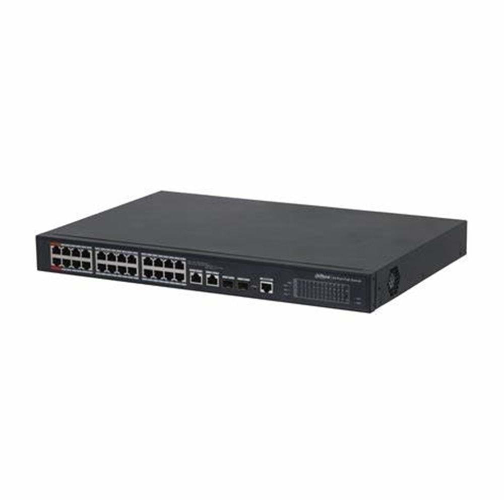 Dahua PFS4226-24ET-240 24 PORT 24XFE-2GE-2SFP 240W Yönetilebilir POE Switch