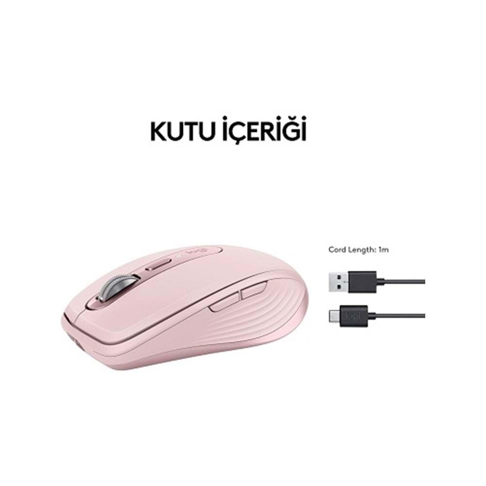 Logitech MX Anywhere 3S Pembe Kablosuz 910-006931