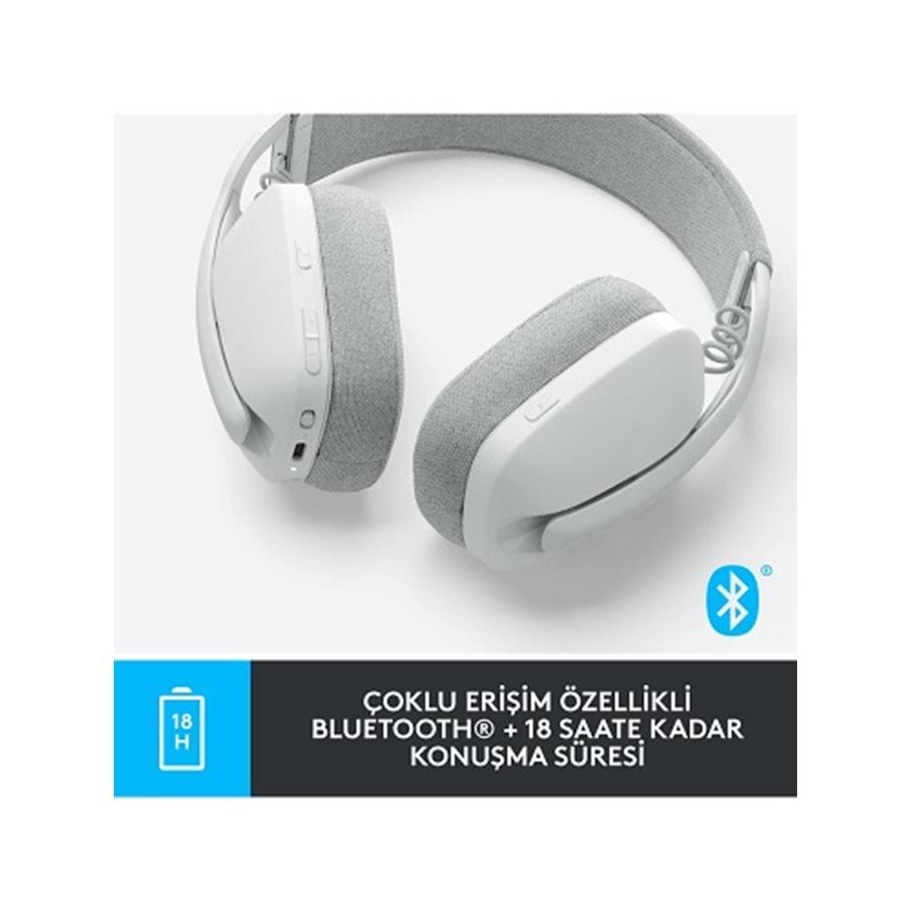 Logitech Zone Vibe 100 Kablosuz Kulaklık Beyaz