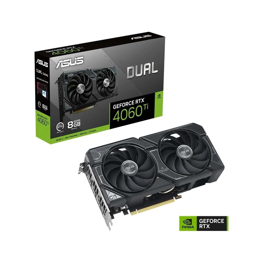 Asus DUAL-RTX4060TI-O8G-V2-BULK 8GB 128Bit GDDR6 DP/HDMI Ekran Kartı (Kutusuz)