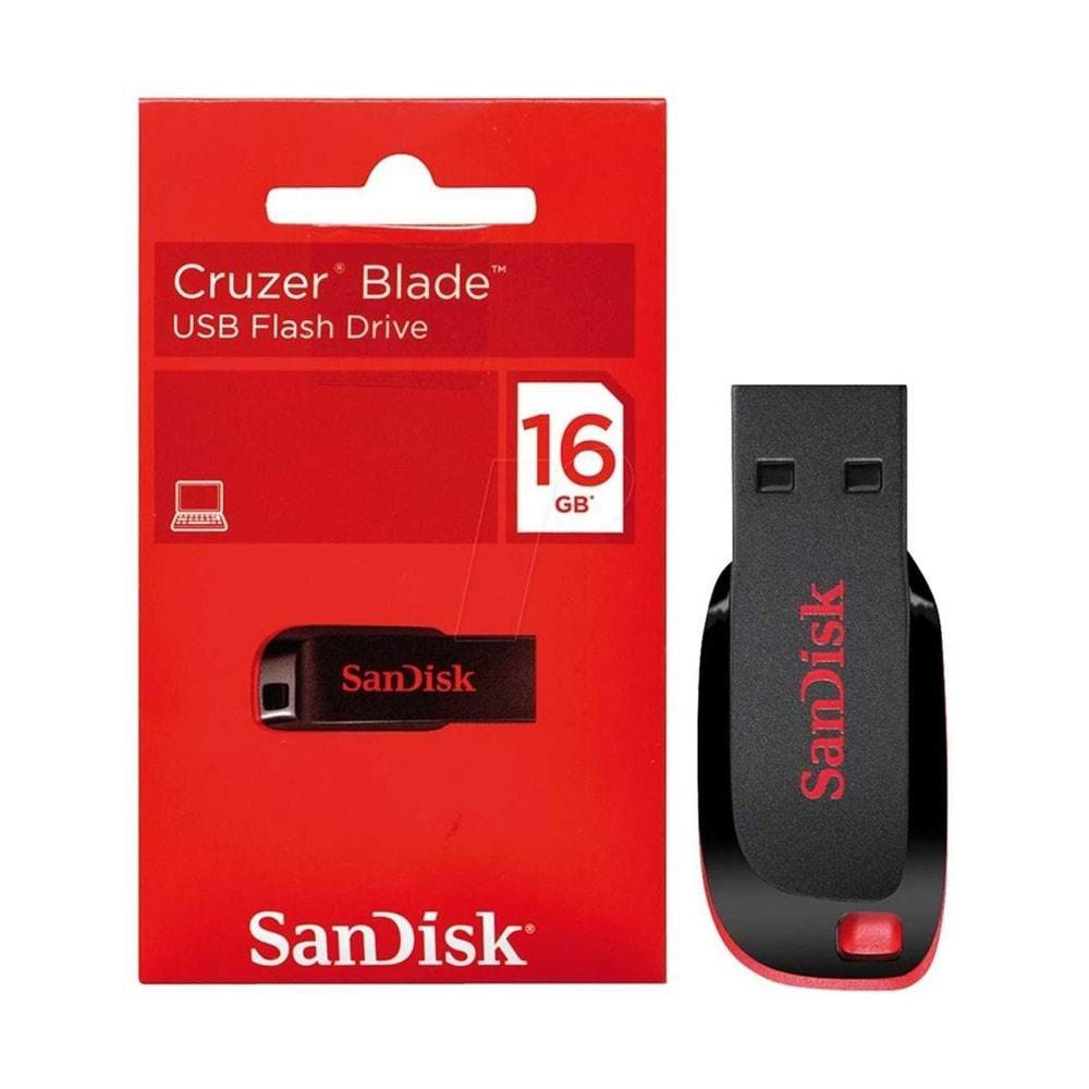 SANDISK SDCZ50-016G-B35 16GB Cruzer Blade 2.0 Siyah USB Bellek