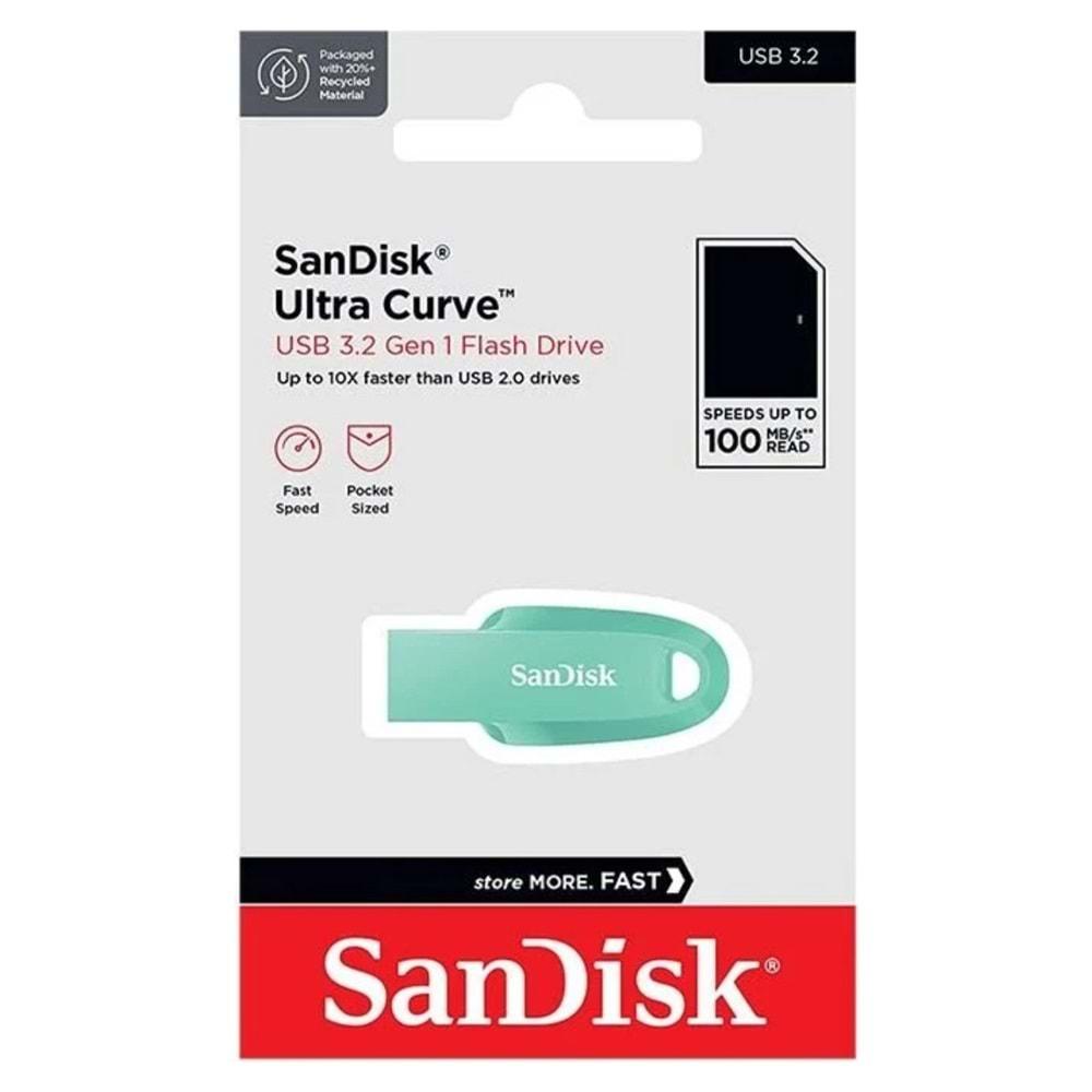 SANDISK SDCZ550-128G-G46G 128GB Ultra Curve 3.2 Flash Drive Green