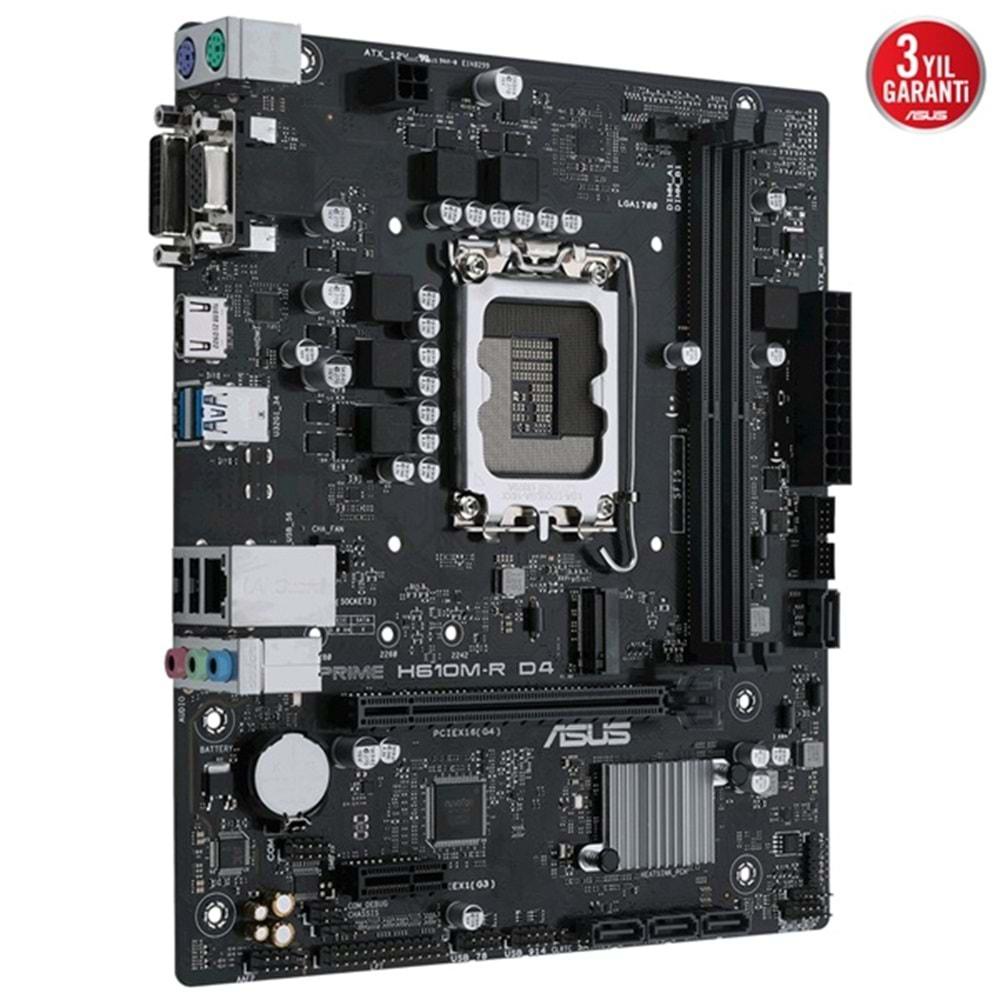 Asus PRIME H610M-R D4-SI H610 DDR4 M.2 DP/HDMI/VGA PCI 4.0 1700p Anakart