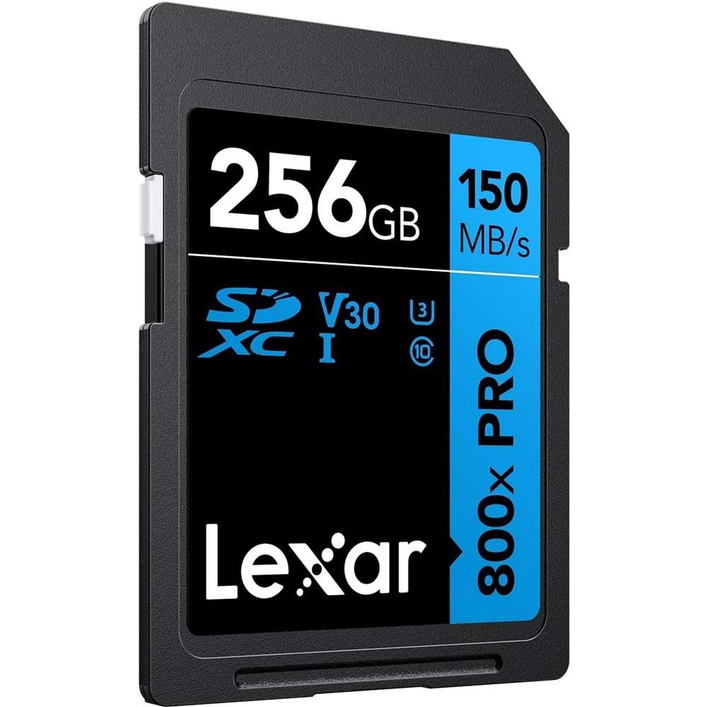 Lexar 256GB Profesyonel 800X PRO SDXC UHS-I CARDS UP TO 150MB/S READ 45MB/S WRITE C10 V30 U3