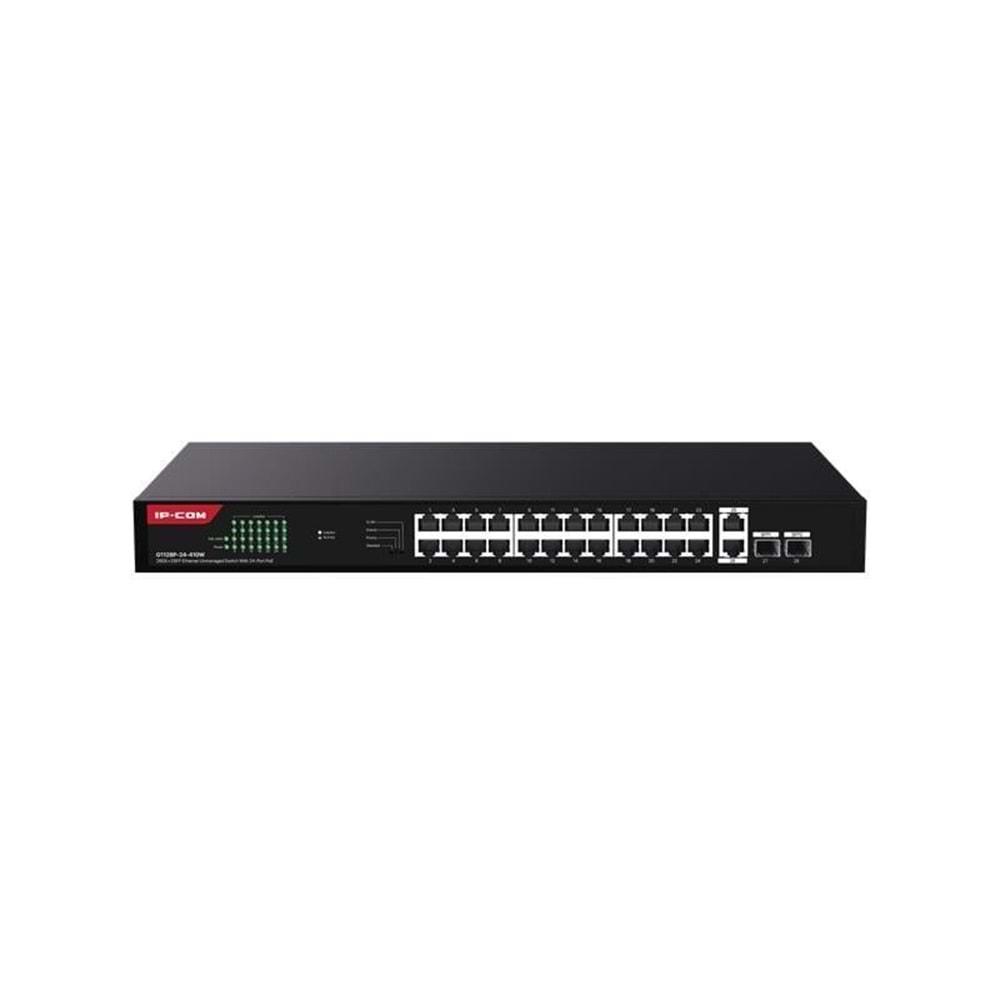 IP-COM G1128-24-410W 24 Port Gigabit +2XGB RJ45/SFP Uplink 370W POE Rackmount Switch