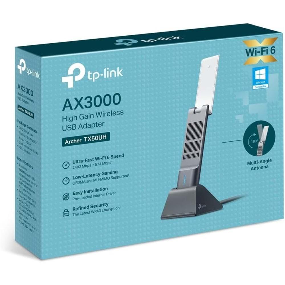 Tp-Link Archer TX50UH AX3000 High Gain Dual Band Wi-Fi USB Adaptör