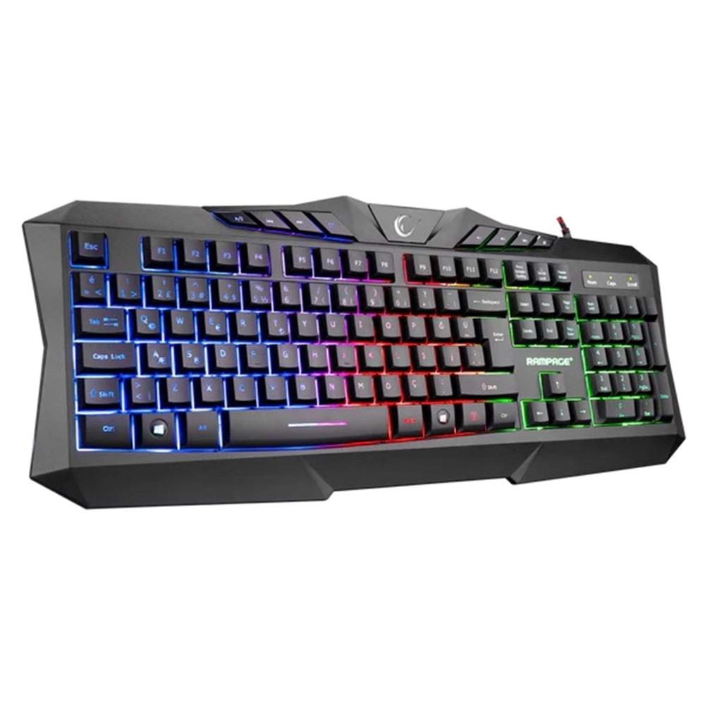 Rampage KM-404 ARGENTI Q Rainbow USB Gaming Combo Klavye+Kulaklık+Mouse+Mousepad
