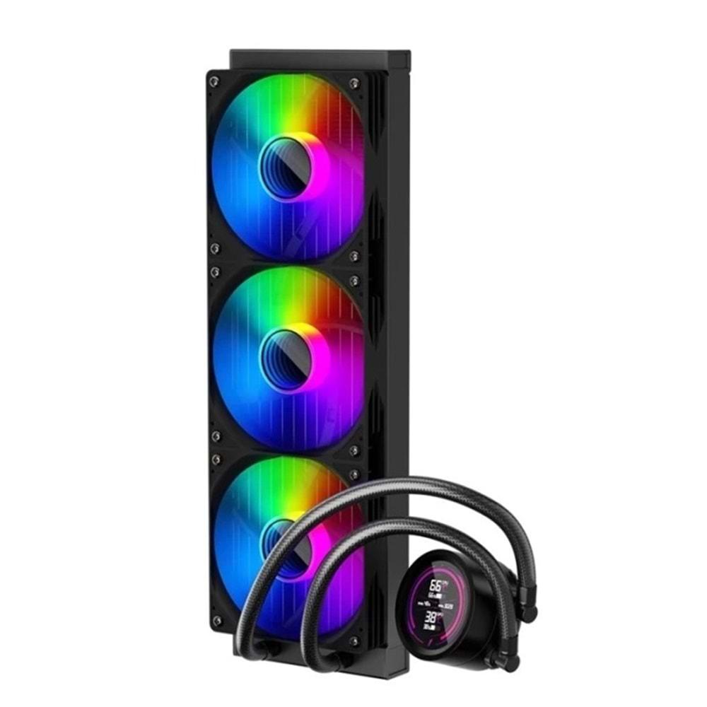1st Player Thunderstorm TS4 360MM Siyah ARGB Dijital Sıcaklık Göstergeli AM5, AM4 / LGA 1851, 1700 İşlemci Sıvı Soğutucu