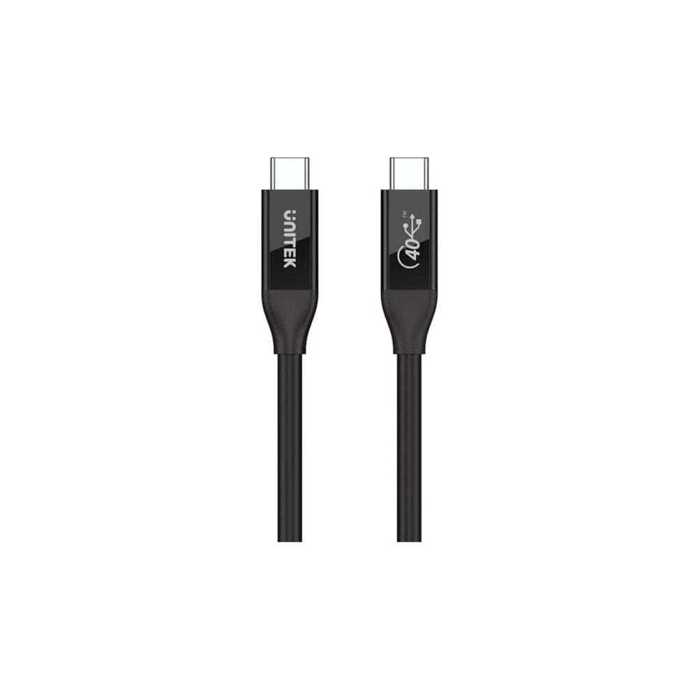 UNITEK USB4 Thunderbolt Kablosu 0.8 Metre – 40Gbps, 100W, 8K@60Hz – C14100BK-0.8M