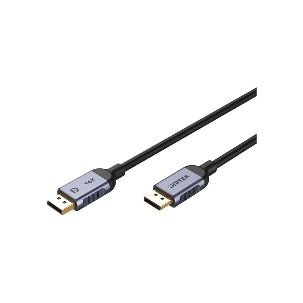 UNITEK DisplayPort 2.1 Kablosu 3 Metre – 16K@60Hz, %100 Bakır – C1626GY01-3M