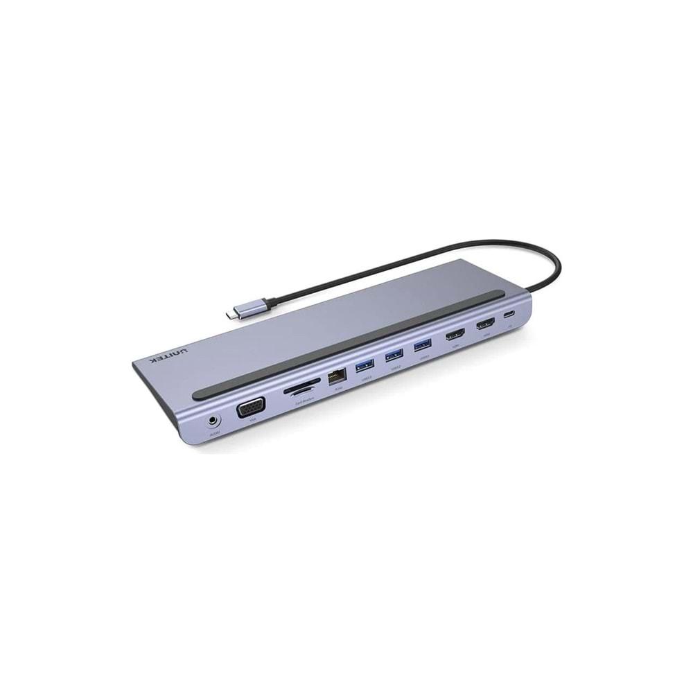 UNITEK USB-C 11in1 Universal Dock – MST Destekli – D1022B