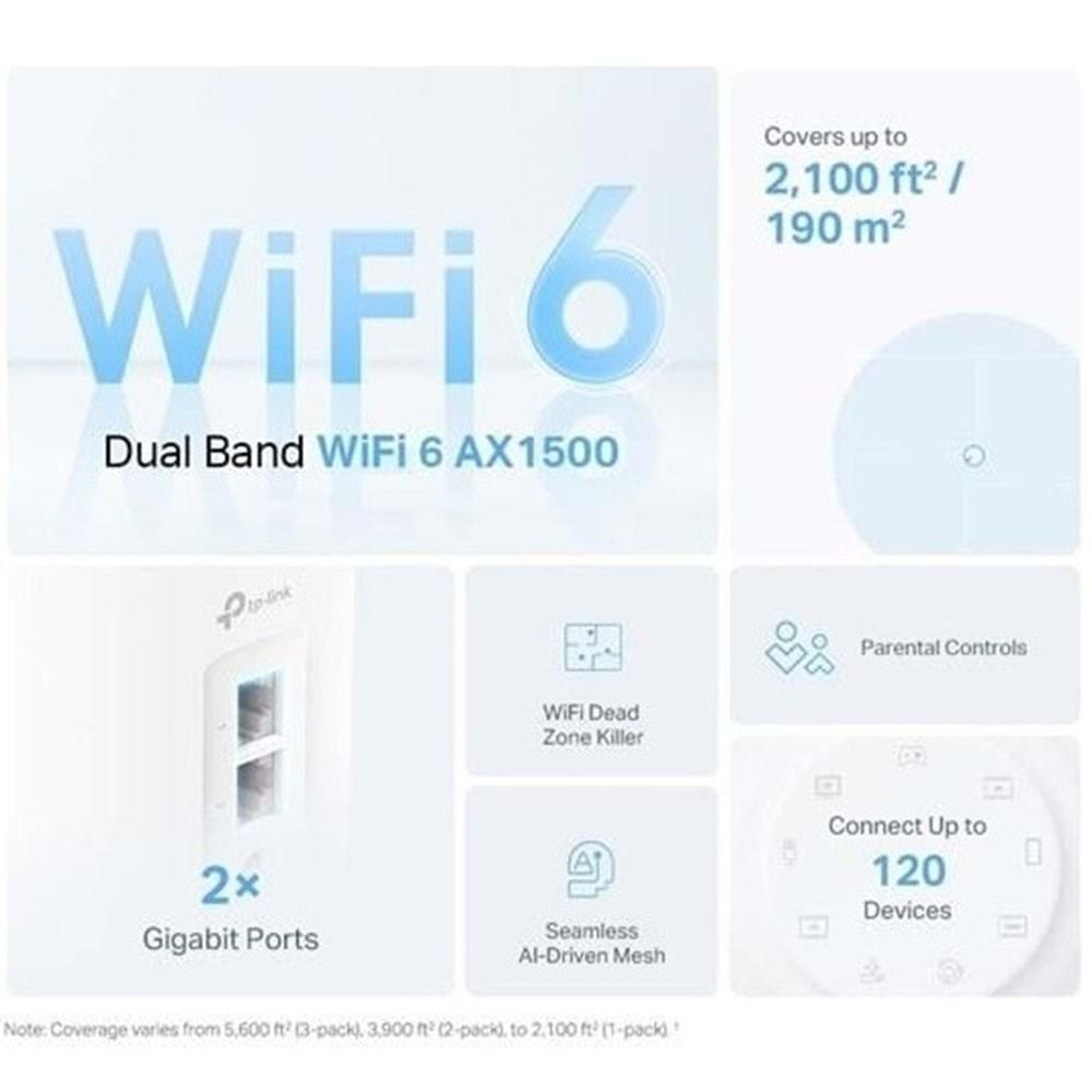 Tp-Link DECO-X10-2P AX1500 Whole Home Mesh Wi-Fi 6 System