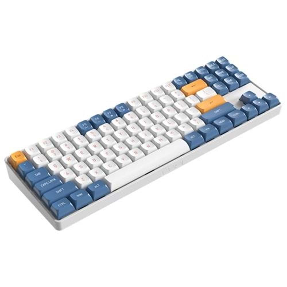 Aigo A87 Starry Blue Yellow Switch Mekanik Kablosuz Gaming Klavye (İngilizce)tch 89 Tuşlu 150cm USB-C 1200mA Pil