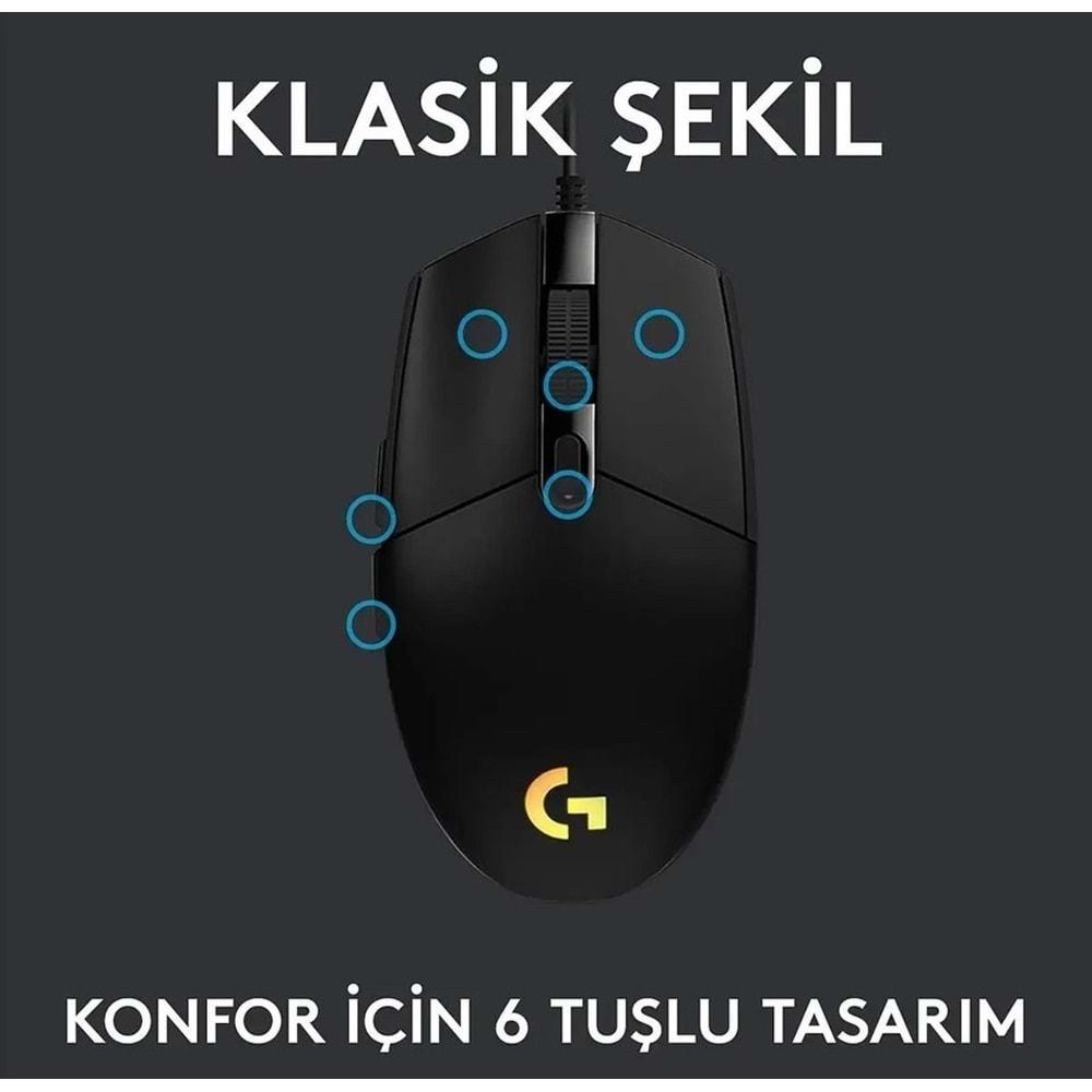 Logitech G G203 Lightsync Lightsync Kablolu Oyuncu Mouse Black