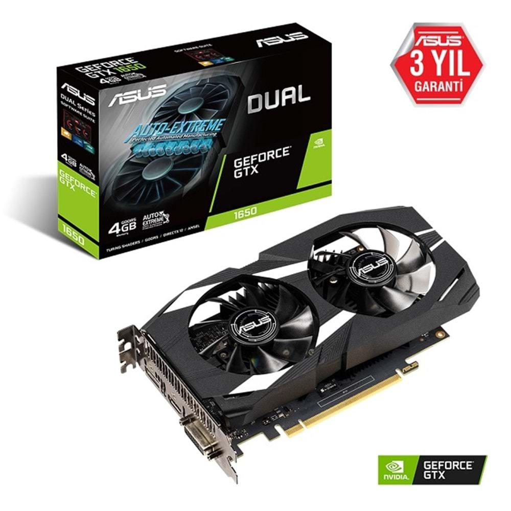 Asus DUAL-GTX1650-4G 4GB 128Bit GDDR5 DP/HDMI/DVI PCI 3.0 Ekran Kartı