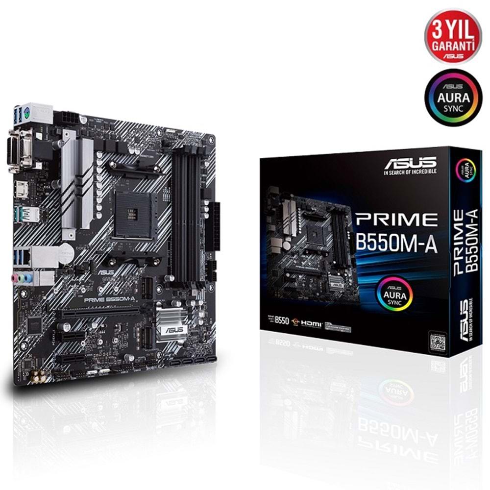 Asus Prime B550M-A AMD DDR4 HDMI/DVI/VGA PCI 4.0 AM4 Anakart