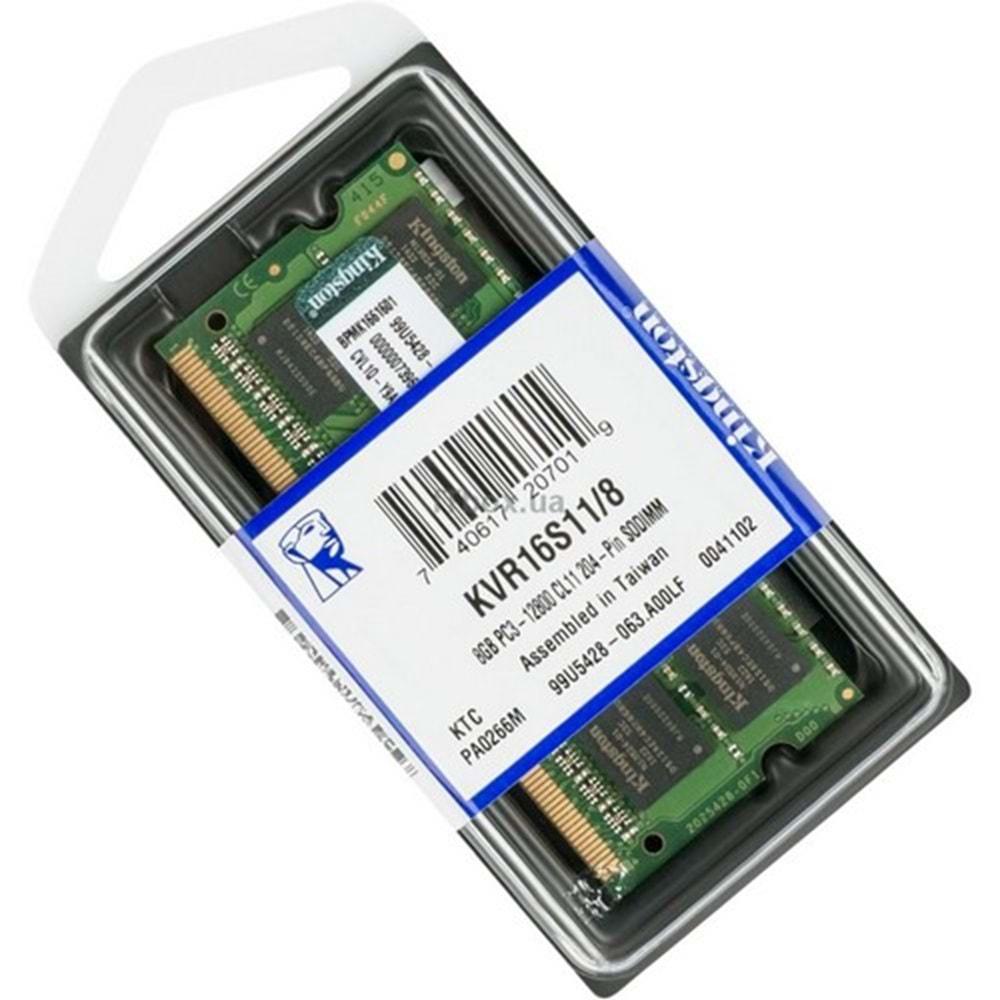 Kingston 8GB 1600MHz DDR3 Notebook RAM CL11 KVR16S11/8